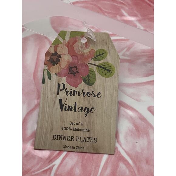 NEW Primrose Vintage Melamine Pink Lettuce Cabbage Leaf Plates 11" Size Set of 4 - Picture 6 of 8